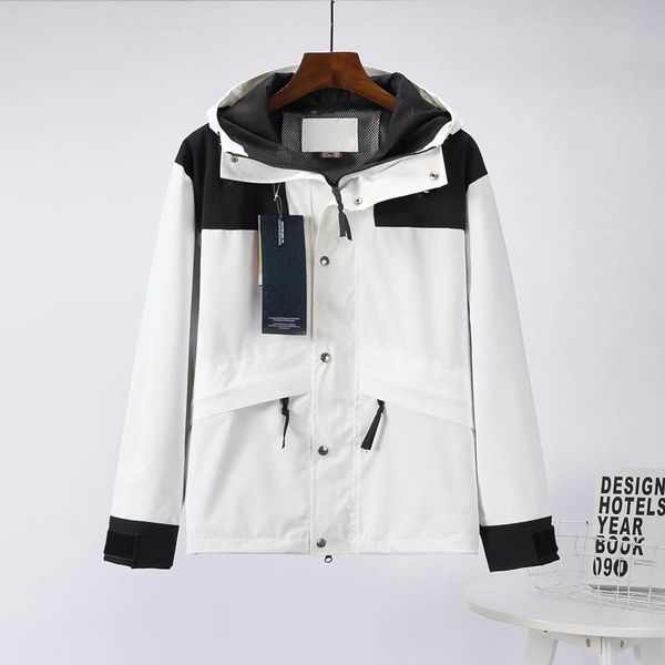 

jacket windbreakers men women designer retro snow mountain commemorative version waterproof windproof breathable adjustable hoodie couple ou, Black;brown