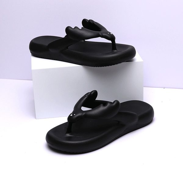 

personality slippers fashion antler summer designer women sandals fairy flat outside wear beach slippers flip-flops womens black green white