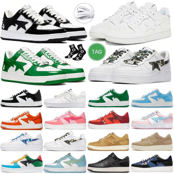 

designer bapestar baped shoes mens womens sk8 sta shoe low abc camo stars bathing bapestars stas triple black white green red orange pink ca