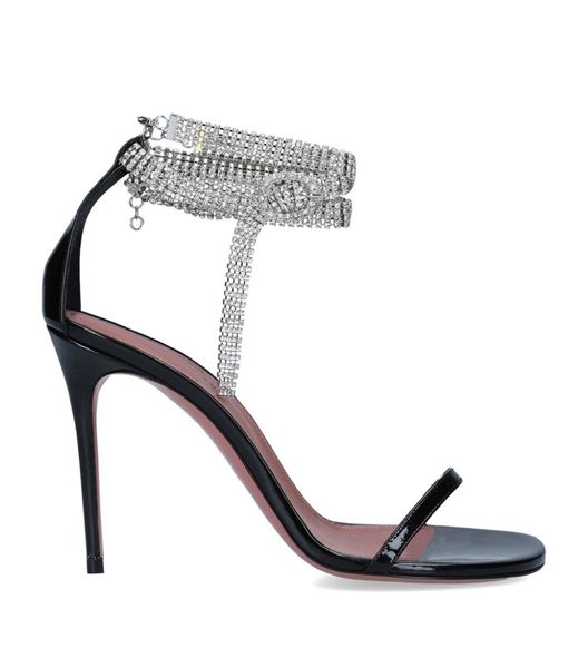 

women shoes amina fashion muaddi sandals patent giorgia crystal sandals 105 black