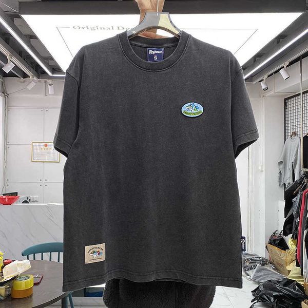 

men's t-shirts 2023 summer high street heavyweight washing tshirt men women old shark embroidery loose hip hop short sleeve t shirt j23, White;black