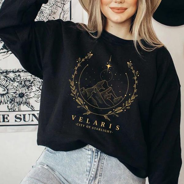 

womens hoodies sweatshirts velaris the night court of thorns and roses women hoodie sjm city starlight pullovers 230208, Black