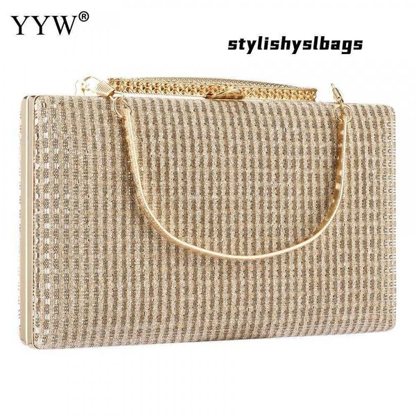 

totes gold sequined evening bags party handbags for women wedding elegant handbags bridal clutches bag party crystal prom sac a main 020823h