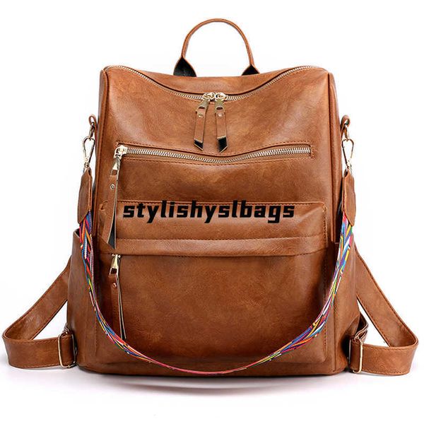 

backpack 2023 vintage backpack women leather backpack large capacity school bags for teenage girls women travel backpacks 020823h
