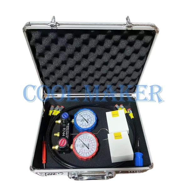 

r744 auto air conditioner refrigeration system hoses manifold gauge set co2 pressure test