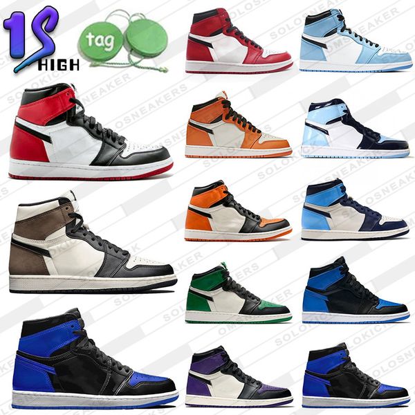 

1 jumpman high og 1s basketball shoes mens womens starfish chicago lost and found bred diamond mid shadow denim red blue mint gorge green da