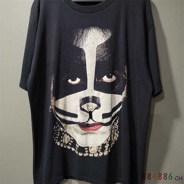 

men's t-shirts vintage tshirts men women portrait printed short sleeve black oversized t shirt loose men's tshirt versatile comfor, White;black