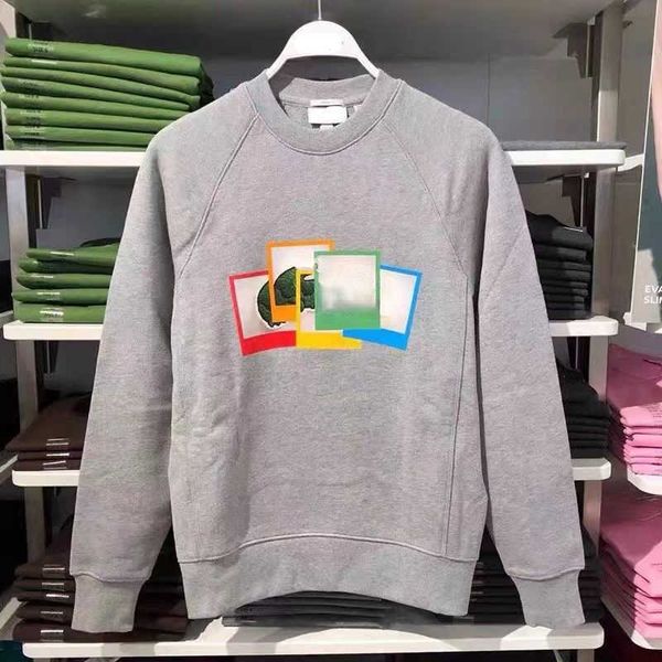 

23s cotton sweatshirts luxury t shirt mens designer hoodie chest letter print round neck pullover casual shirts summer thin sweaters sportsw, Black