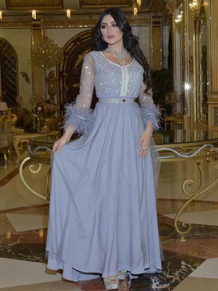 

elegant moroccan kaftan formal evening dresses sequined feather appliques arabic muslim sage special occasion dresses long sleeve floor leng, Black;red