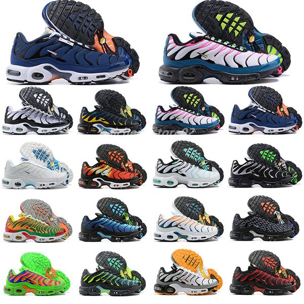 

2023 running shoes breathable sneakers sports trainer triple white black gold scarab hyper jade royal university blue mens sports tn plus 40