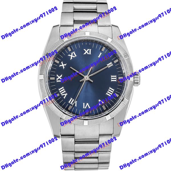 

luxury highquality neutral watch 2813 automatic men's watch 36mm blue roman dial fashionable women's wristwatch sapphire glass sta, Slivery;brown