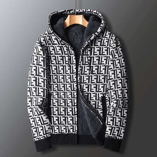 

men s hoodies sweatshirts men casual jacket coat cardigan zip autumn winter plus velvet thick hip hop homme fashion hoody 230208, Black