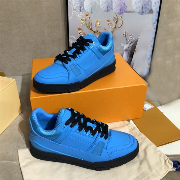 

luxury designer casual shoes trainer sneaker blue sneakers with box, Black