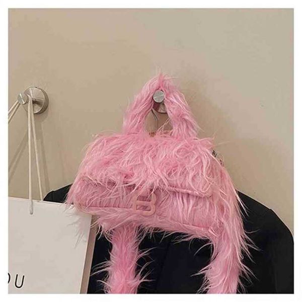 

20% off handbag 2023 new bag female red same hairy hourglass and shoulder messenger