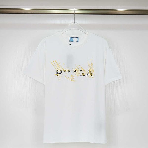 

brand casual 2023 early autumn new speckle letter print soft comfortable loose casual t-shirt top, White