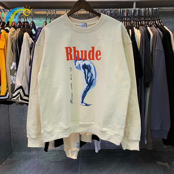 

men's hoodies sweatshirts 2022fw casual loose apricot black sweatshirts men women monaco with gold help hoodie splicing pullover t23011