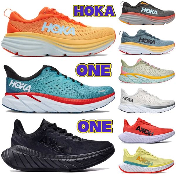 

2023 new hoka one one running shoes bondi clifton 8 carbon x 2 mens sneakers triple black white amber yellow summer song nimbus cloud men wo