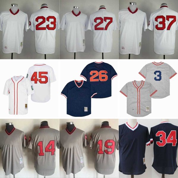 

movie mitchell and ness baseball 34 david ortiz jerseys vintage stitched 26 wade boggs 14 jim rice jersey breathable sport navy blue pullove, Black