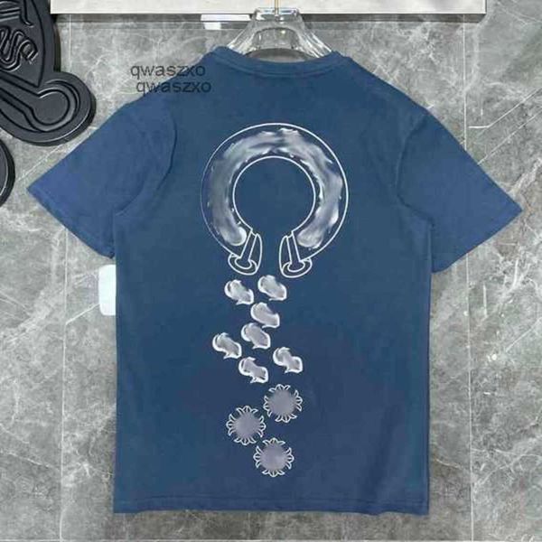 

summer luxury mens t shirts brand ch man t-shirt horseshoe flower tees classic cross heart sanskrit letter short sleeve designer chromes6vci, White;black