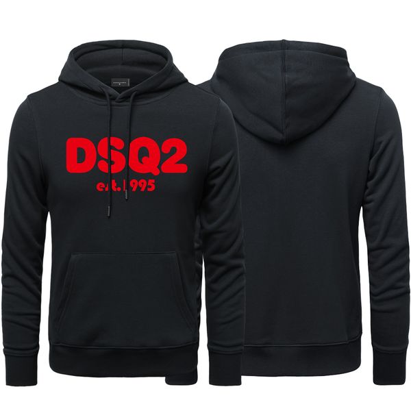 

dsq2 live smen's hooded sweater round-neck pullover sweater jacket for young men autumn and winter fashion trend in europe and america, Black