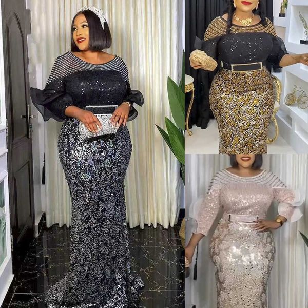 

casual dresses new heavy industry beaded sequins christmas party women's 0111, Black;gray