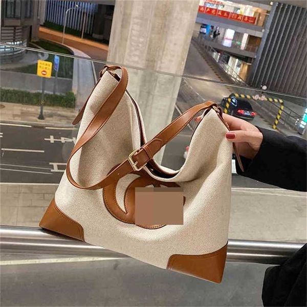 

20% off handbag 2023 new bag capacity contrast color simple messenger tote
