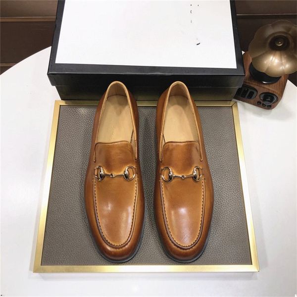 

a21/37model men's fashion slip-on leather shoes designer men casual business shoes mens british classic retro oxfords wedding party fla, Black
