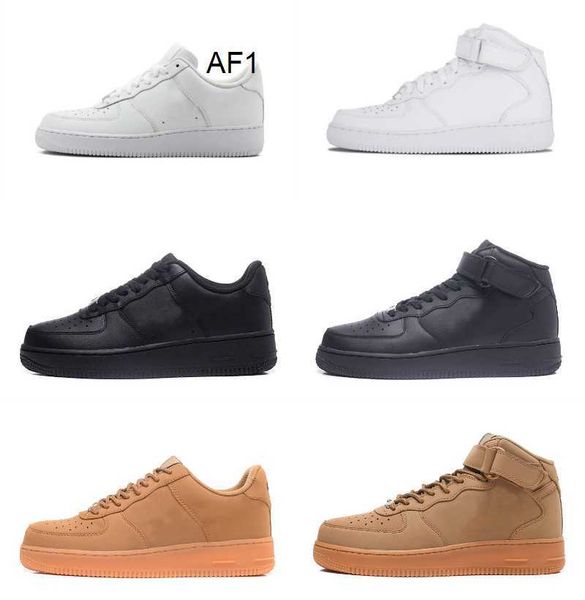 

air airforces 1 casual shoes classic mens women fly knit airforce one skateboarding white black wheat airforces ones high cut trainers af1