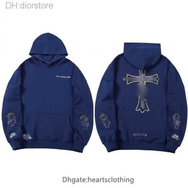 

women's fashion luxury jackets designer heart zipper sweatshirts horseshoe chromes cross print brand ch hoodies mens coat casual 4rtnn, Black