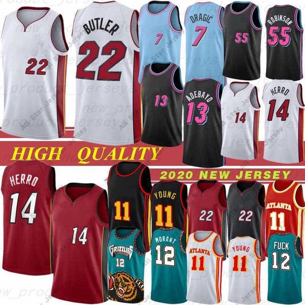 

basketball jerseys trae ja 12 morant 11 young 2021 ncaa basketball jerseys jimmy tyler butler 22 herro 7 dragic 13 ado 55 robinson 12 morant, Black;red
