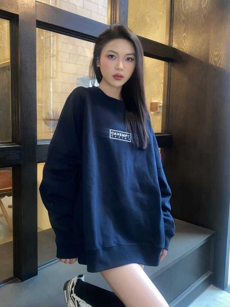 

men's hoodies sweatshirts 23ss small embroidery cavempt hoodie men women eu size 100 cotton cavempt sweatshirt fashion autumn winter sk, Black