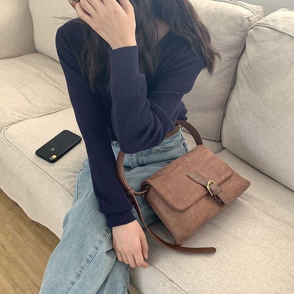 

shoulder bags autumn and winter women's bag niche new messenger large capacity versatile temperament flannel underarm