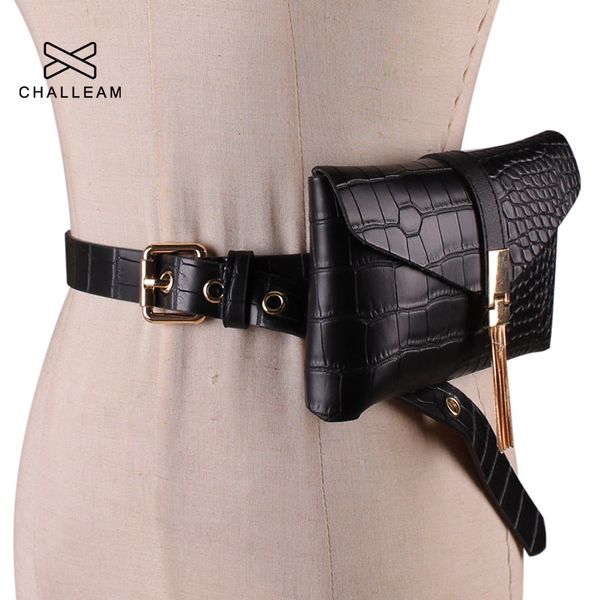 

waist bags ladies fashion black white fanny packs tassel pack phone pocket leather belt bag for women pu wild g141 230208