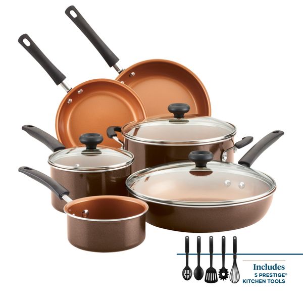 

farberware 14-piece easy clean pro ceramic nonstick pots and pans set cookware set