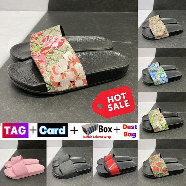 

2023 designer slippers slides sandals flat slide mens womens luxury slipper with original box dust bag summer beach sandal platform rubber m, Black