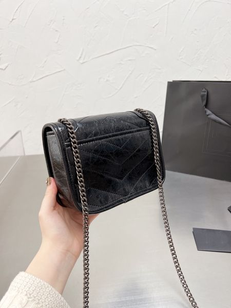 

camera bag crocodile grain cow leather retro small square bag single shoulder chain messenger handbag wallet 2 colors 5a quality