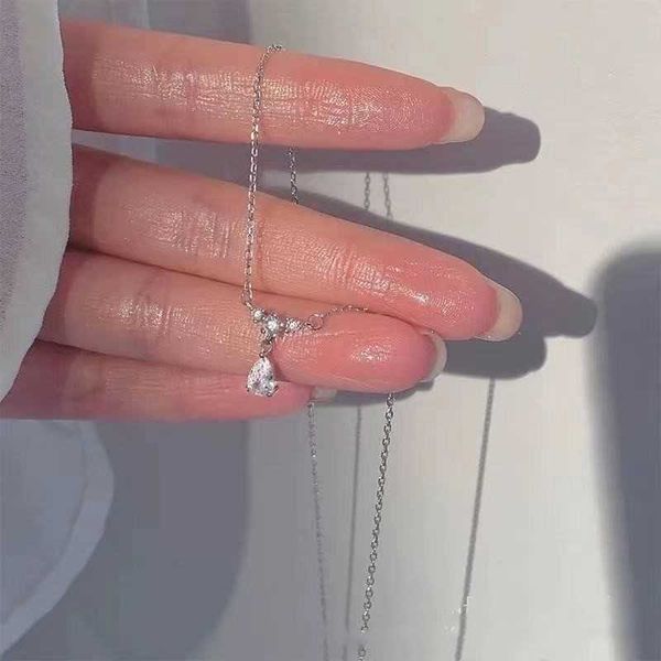 

s choker for girl cute romantic waterdrop pendant necklace office silver color fashion neck jewelry dropshipping 0206