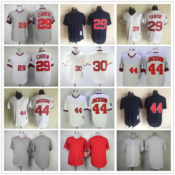 

movie mitchell and ness baseball 29 rod carew jerseys vintage stitched 44 reggie jackson 30 nolan ryan jersey breathable sport black red bla