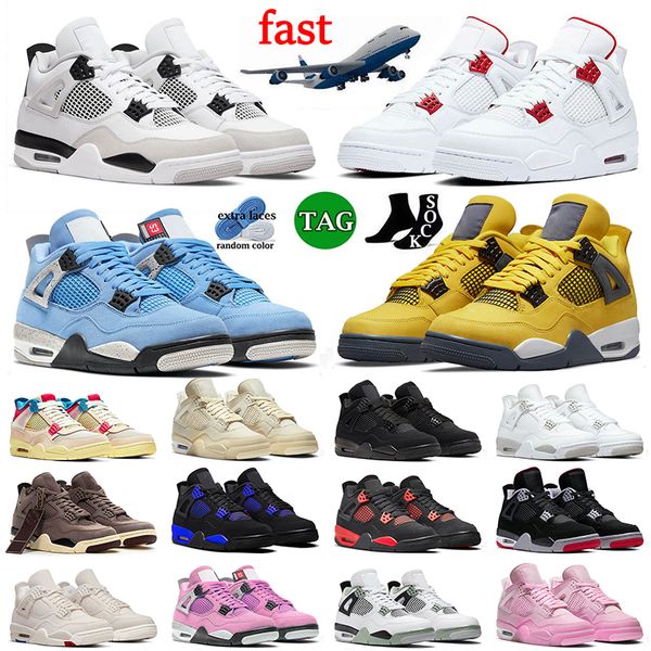 

jumpman 4 military black basketball shoes 4s og trainers red metallic university blue lightning guava ice ow sail black cat white oreo red t