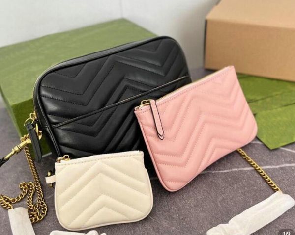 

women 3pcs/set designer bag bags classic handbag chain shoulder bags real leather lady fashion marmonts bags genuine crossbody purses