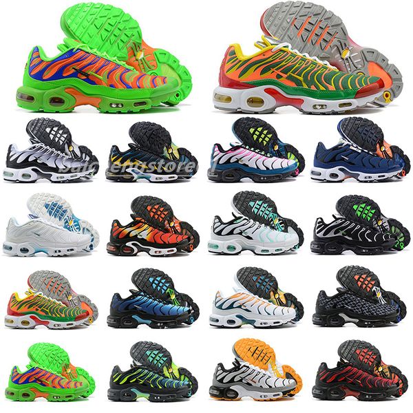 

2023 men women running shoes sneakers trainers soft sports chaussure tns plus youth requin tn enfant breathable size 40-46 b8
