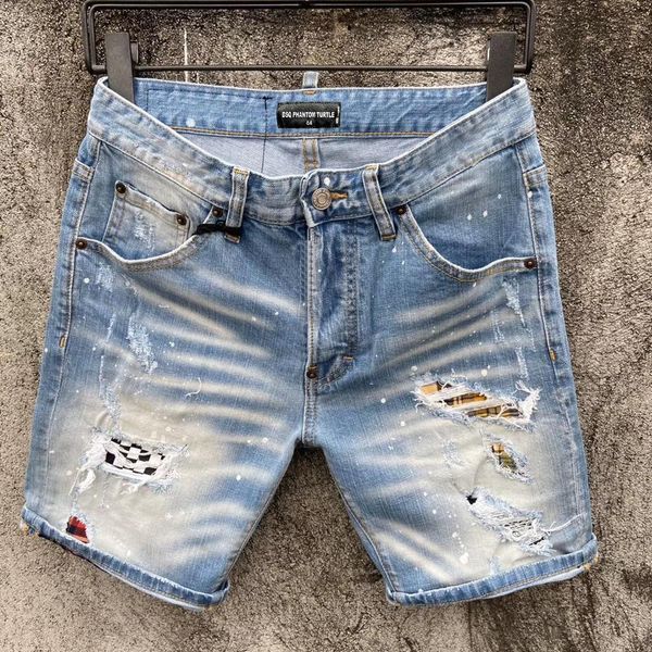 

dsquare jeans d2 jeans men jeans mens luxury designerjeans skinny ripped cool guy causal hole denim fashion brand fit jeans men washe rbp, Blue