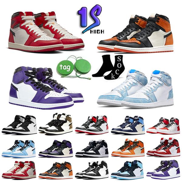 

jumpman 1 basketball shoes women mens 1s university blue trainers sneakers trophy room chicago high og hyper royal barely orange digital pin