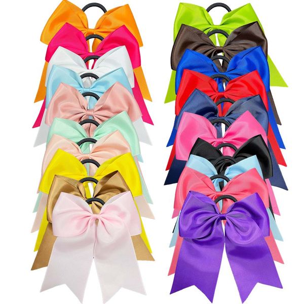 

fashion ribbon hairgrips rope large bow hairpin for kids girls satin trendy hair clip new cute barrette hair accessories 1547, Slivery;white