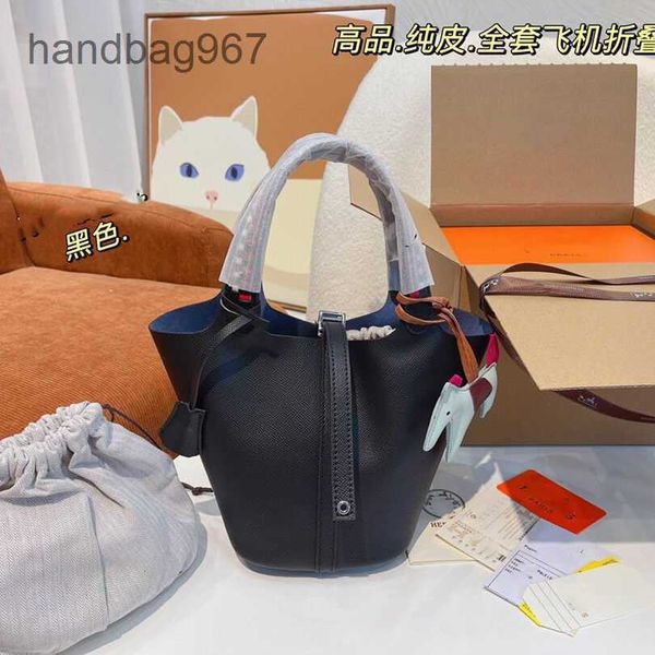 

2023 classsic bags women basket ladies bucket lock picotin cowhide designer classic leather women's bags hermee handbag one shoulder cr