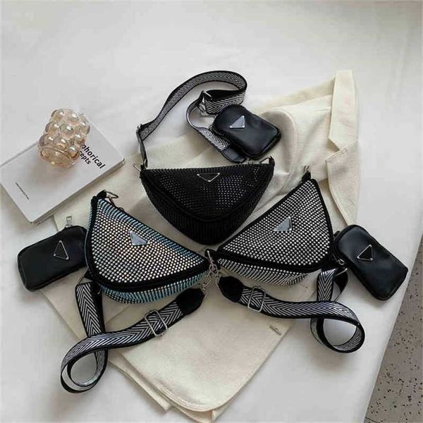 

20% off handbag 2023 new bag women's bright simple large rhinestone triangle