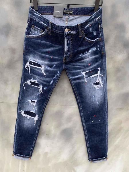 

dsquare jeans d2 d2 phantom turtle classic fashion man jeans hip hop rock moto mens casual design ripped jeans distressed skinny de re udu, Blue