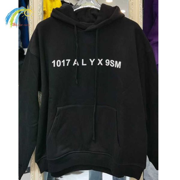 

men's hoodies sweatshirts classic print 1017 alyx 9sm hoodie hoody men women cotton oversized sweatshirts heavy fabric casual alyx pull, Black