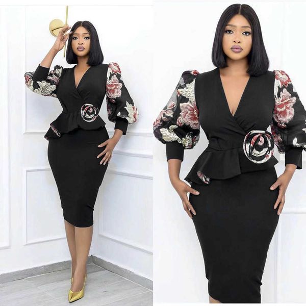 

casual dresses new ol commuter print large women's dress 0111, Black;gray