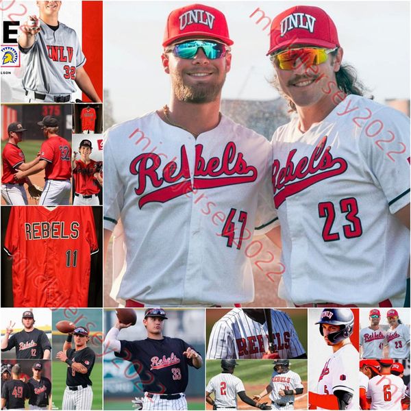 

custom stitched college unlv runnin' rebels baseball jersey rylan charles diego alarcon austin kryszczuk edarian williams henry zeisler, Blue;black